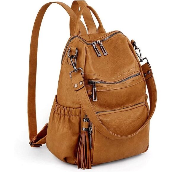 LMI Fashion Leather backpack- 4 Ochre main image 5